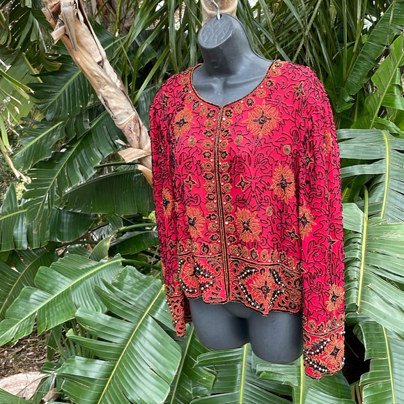 Adrianna Papell Jackets & Blazers - Papel boutique beaded jacket